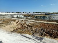 Phosphogypsum dump (2021, September): upper site of the phosphogypsum dump, Sumy region;