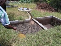 Collection of biogas digestate